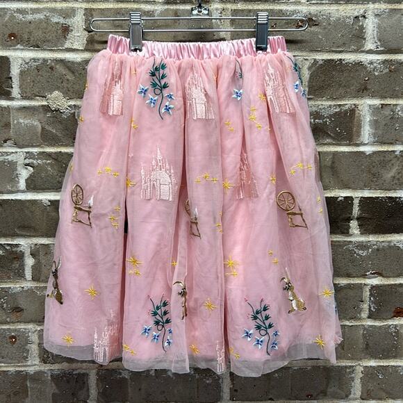 Hanna Andersson x Disney Sleeping Beauty Pink Embroidered Skirt Girls Size Small - Picture 2 of 8